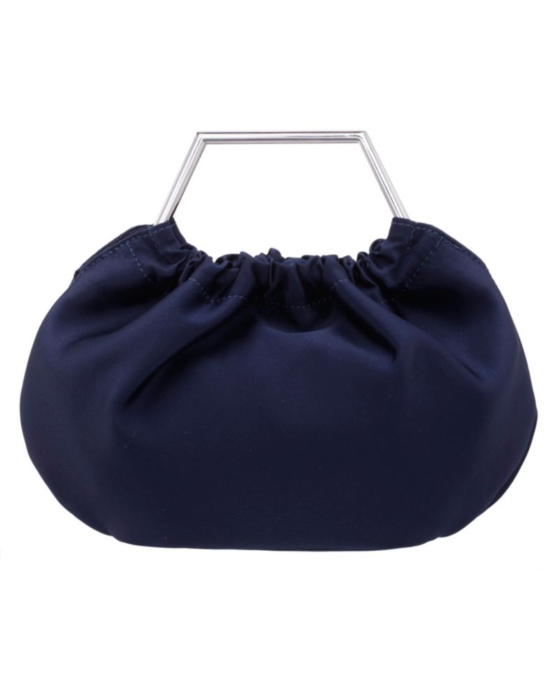 Metal Handle Satin Pouch Bag