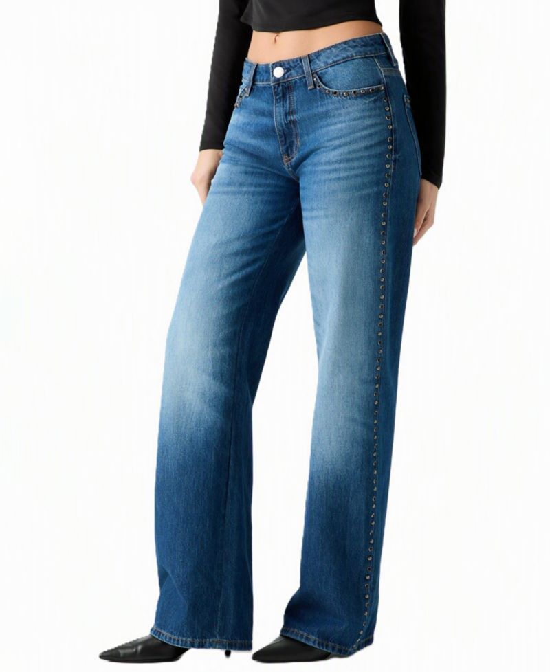 Women's Mid-Rise Slouchy Fit Straight-Leg Jeans
