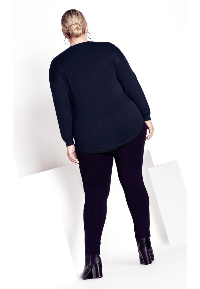 Women's Plus Size Tully Curved Hem Sweater