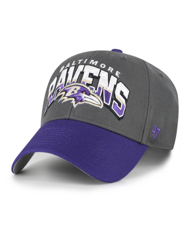 Men's Charcoal Baltimore Ravens Split Block MVP Adjustable Hat