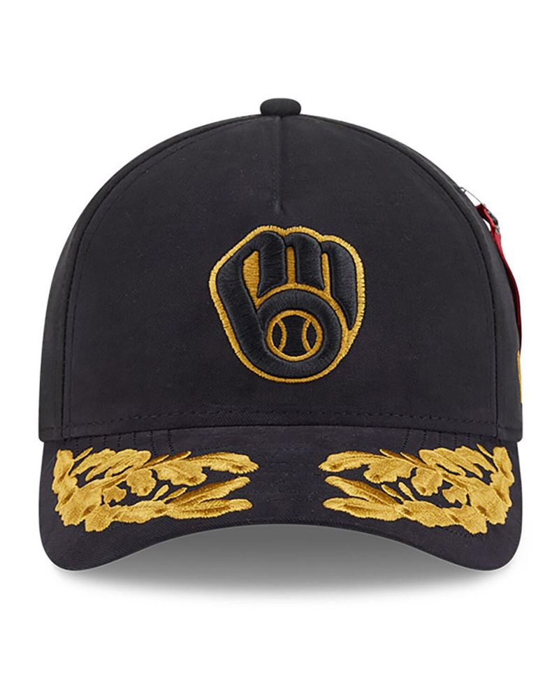 Men's Black Milwaukee Brewers A-Frame 9FORTY Adjustable Hat