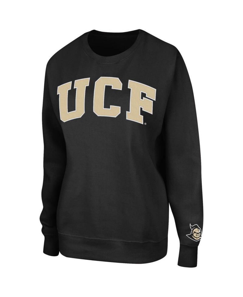 Women's Black UCF Knights Campanile Logo Pullover Sweatshirt