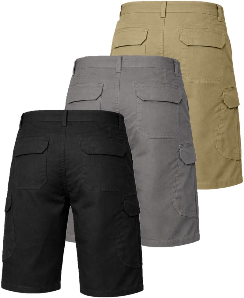 Men's Cotton Flex Stretch Cargo Shorts, 3-Pack, 11" inseam