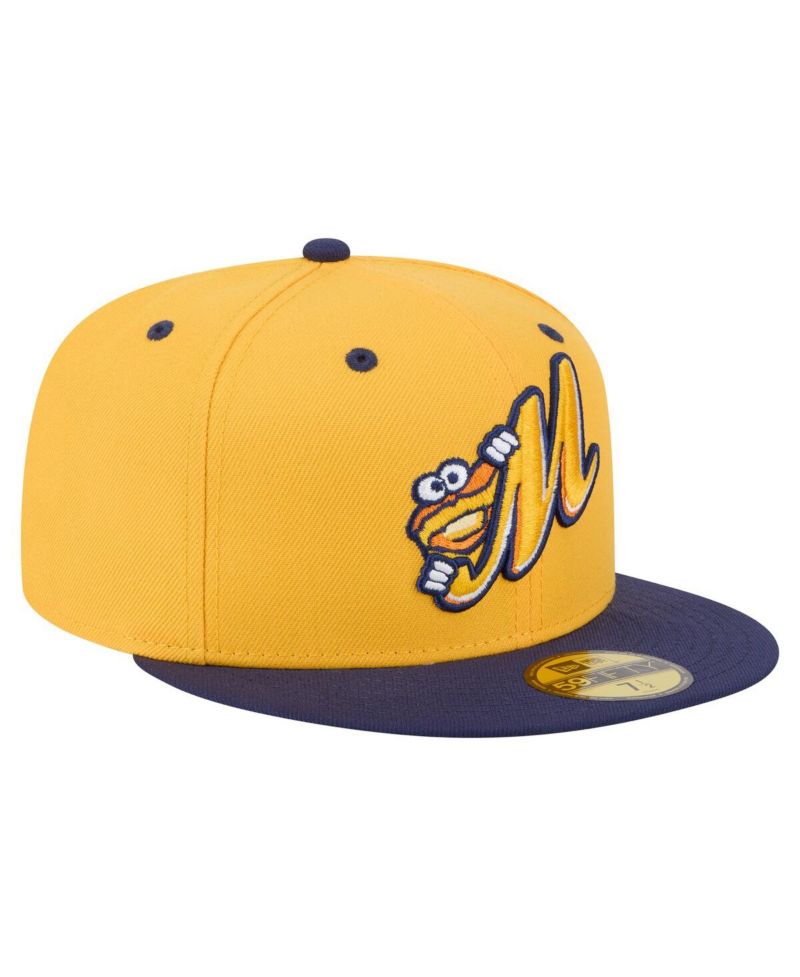 Men's Gold/Navy Montgomery Biscuits Authentic Collection 59FIFTY Fitted Hat