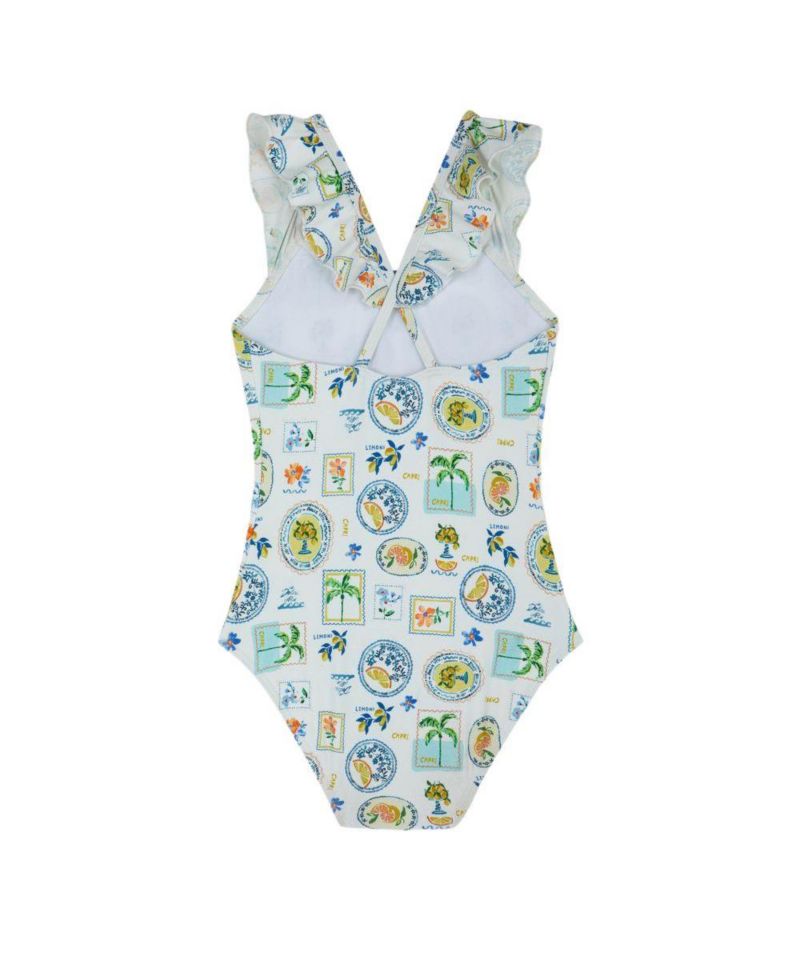 Child Girls Capri Vibes Square Neck Ruffle One Piece
