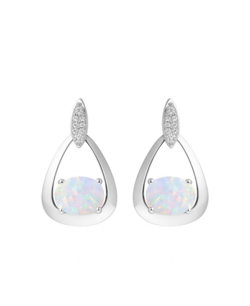 2-Pc. Lab-grown Ruby (3.5 ct. t.w.) and Lab-Grown White Sapphire (0.03 ct. t.w.) Earrings And Pendant Set in Sterling Silver (Also Available in Opal, Amethyst, Sapphire and Blue Topaz)