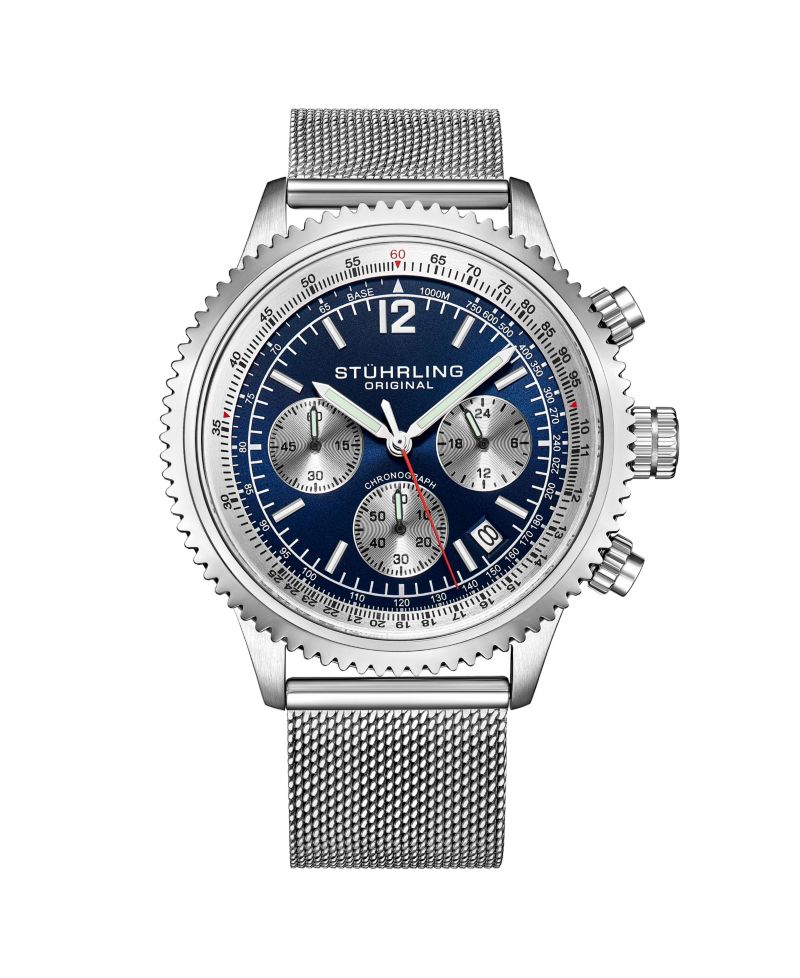 Turbine 4015 Men s Chronograph Watch - 44mm Quartz Movement, Tachymeter Bezel, Aviation-Inspired Design