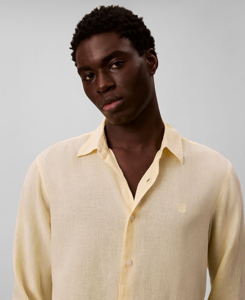 Men's Solid Linen-Blend Shirt