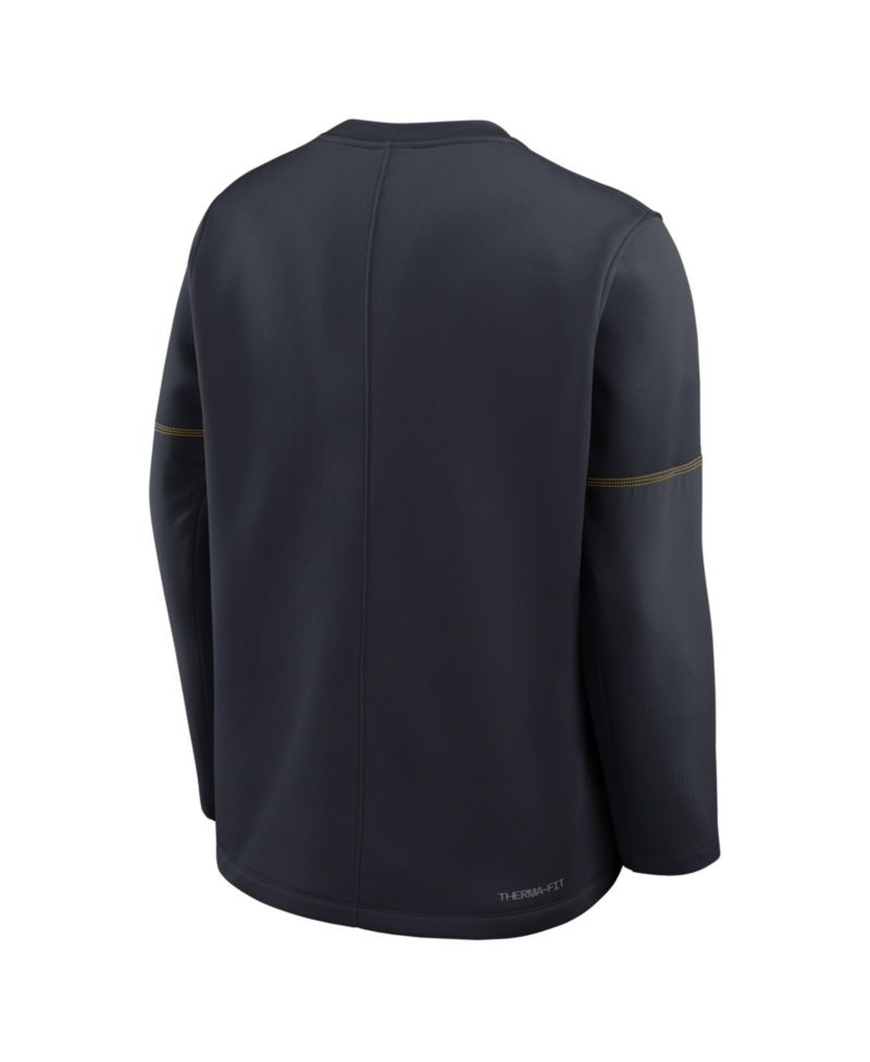 Men's Navy Michigan Wolverines 2026 Sideline Coaches Therma-FIT Long Sleeve T-Shirt