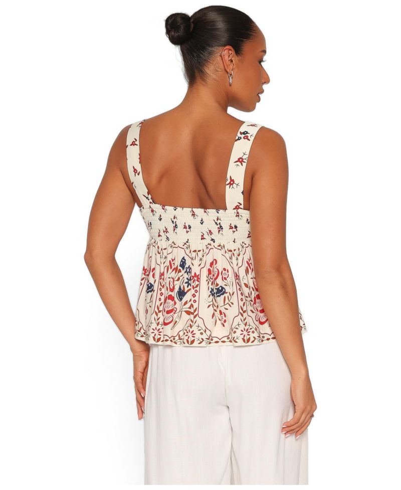 Women's Ronnie Square Neckline Sleeveless Peplum Tank
