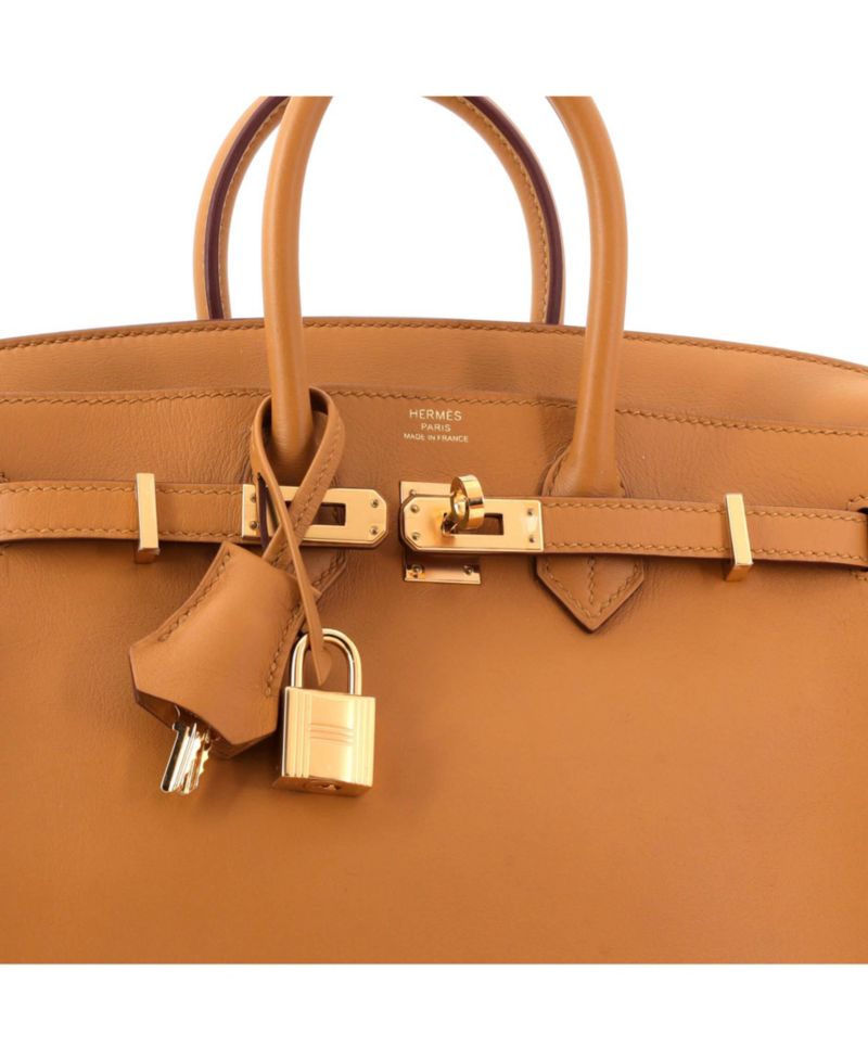 Birkin 25 Handbag Brown Swift with Gold Hardware