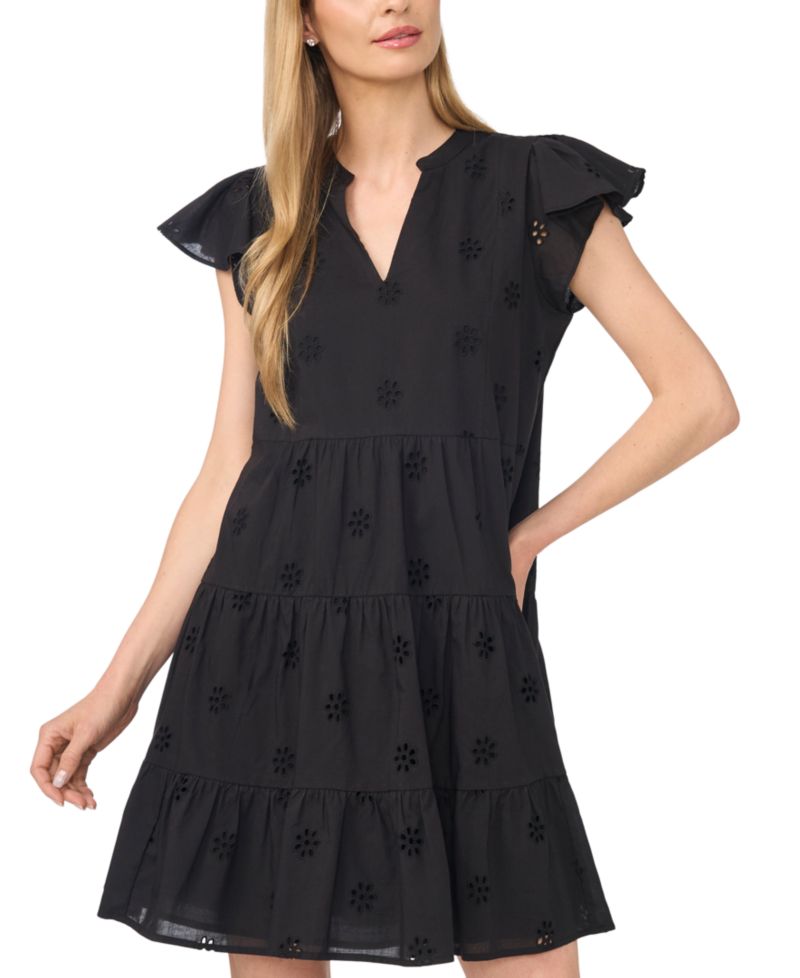 Women's Ruffle-Tiered V-Neck Dress