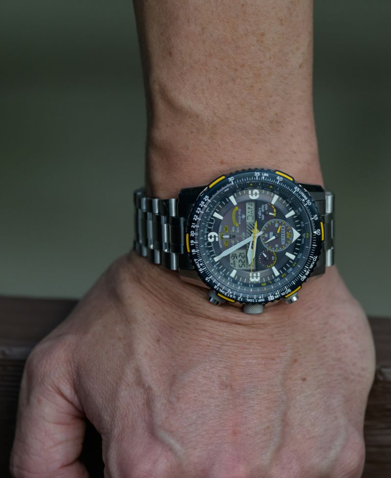 Eco-Drive Men's Analog-Digital Promaster Blue Angels Skyhawk A-T Stainless Steel Bracelet Watch 46mm