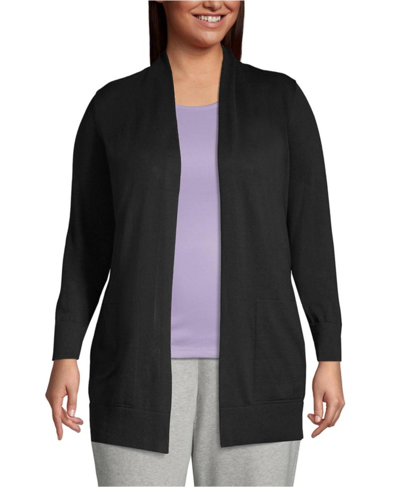 Plus Size Long Sleeve Open Long Cardigan Sweater