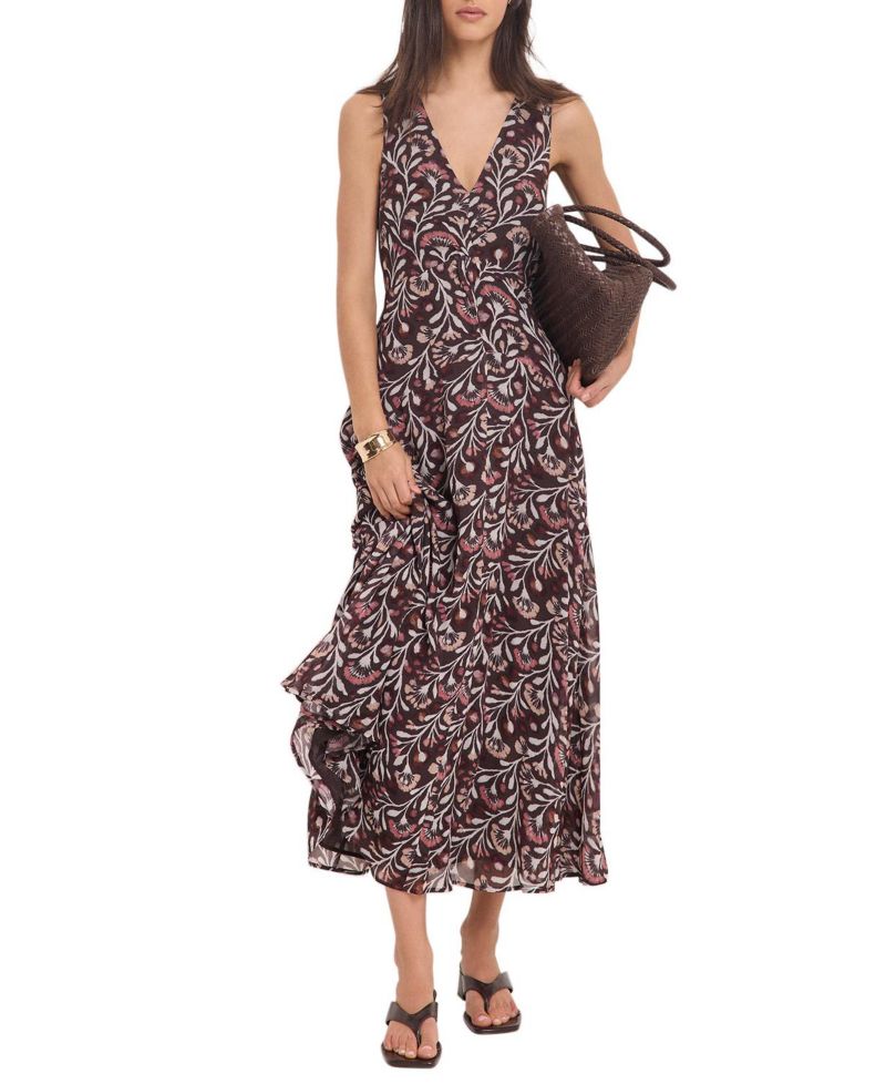 Women's Floral-Print V-Neck Maxi Dress