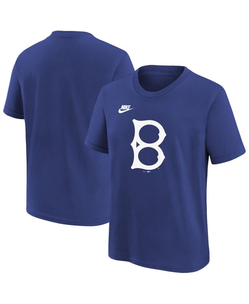 Big Boys and Girls Royal Brooklyn Dodgers Team Logo T-Shirt