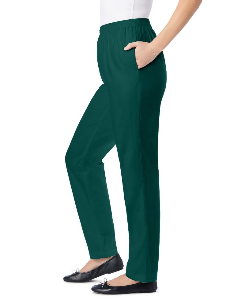 Women's Plus Size Tall Straight-Leg All-Cotton Denim Pull-On 7-Day Elastic-Waist Jeans