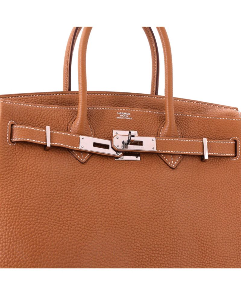 Birkin 30 Handbag Brown Togo with Palladium Hardware