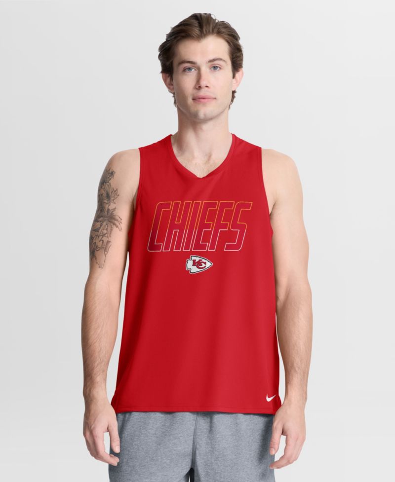 Men's Red Kansas City Chiefs Kickoff Miler Dri-FIT Tank&iquest; Top