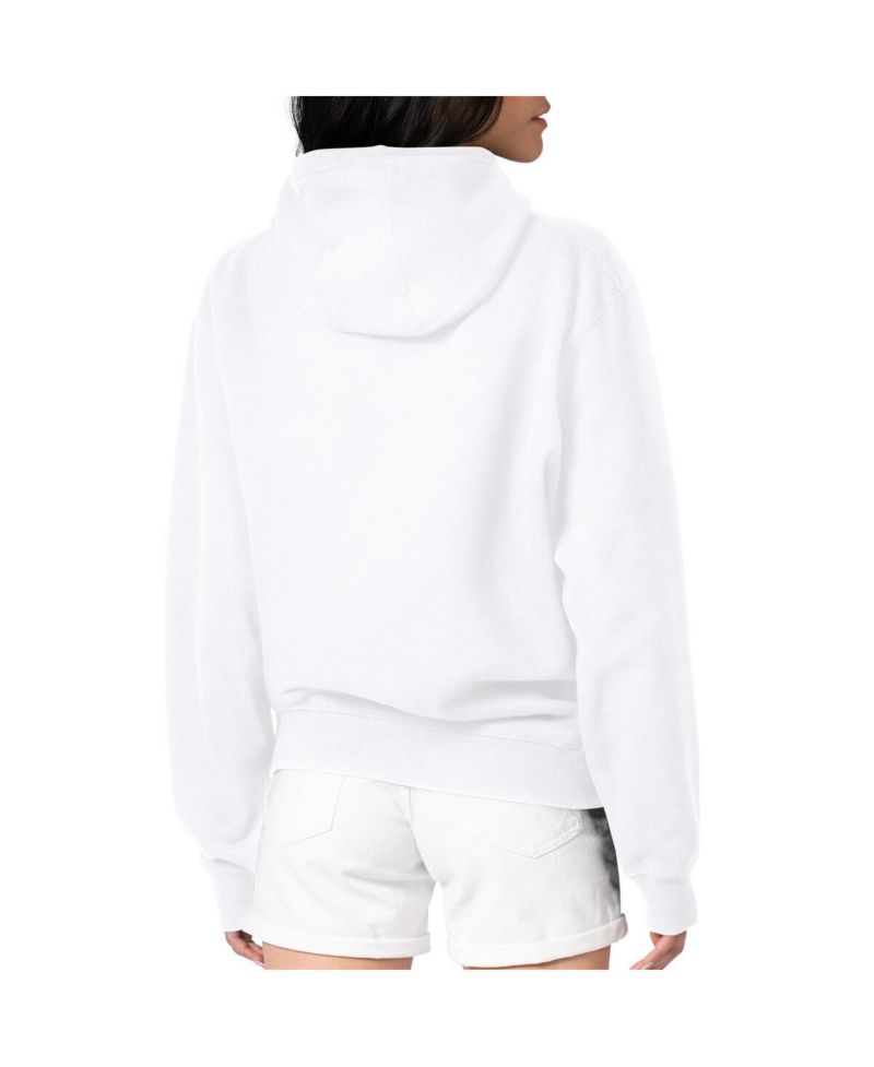 Women's White Kansas City Chiefs Team Logo Graphic Fleece Tri-Blend Pullover Hoodie