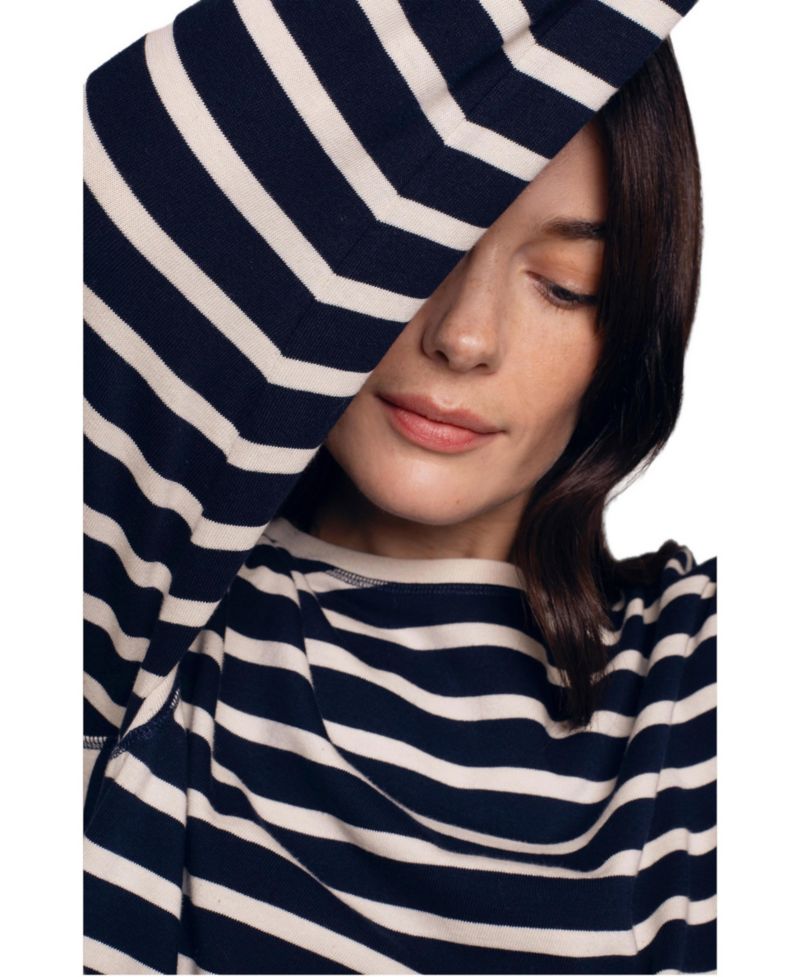 Women's Striped Knee Length Jersey Dress