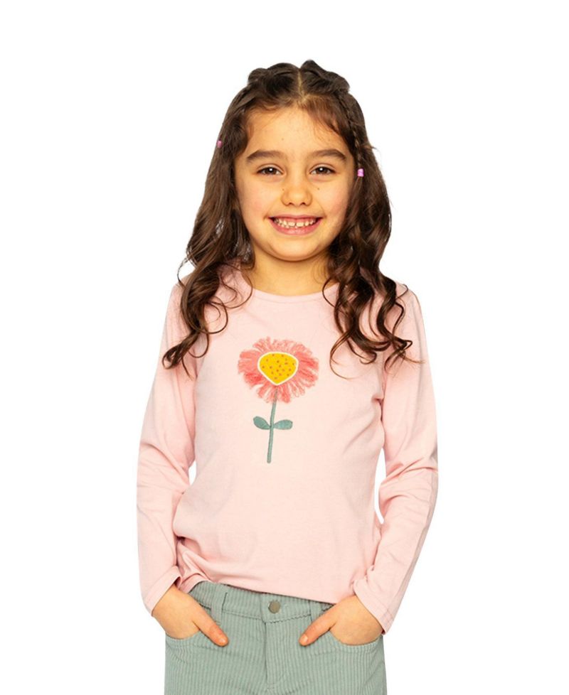 Little and Big Girl (6 -12)Long Sleeve Organic Cotton T-Shirt