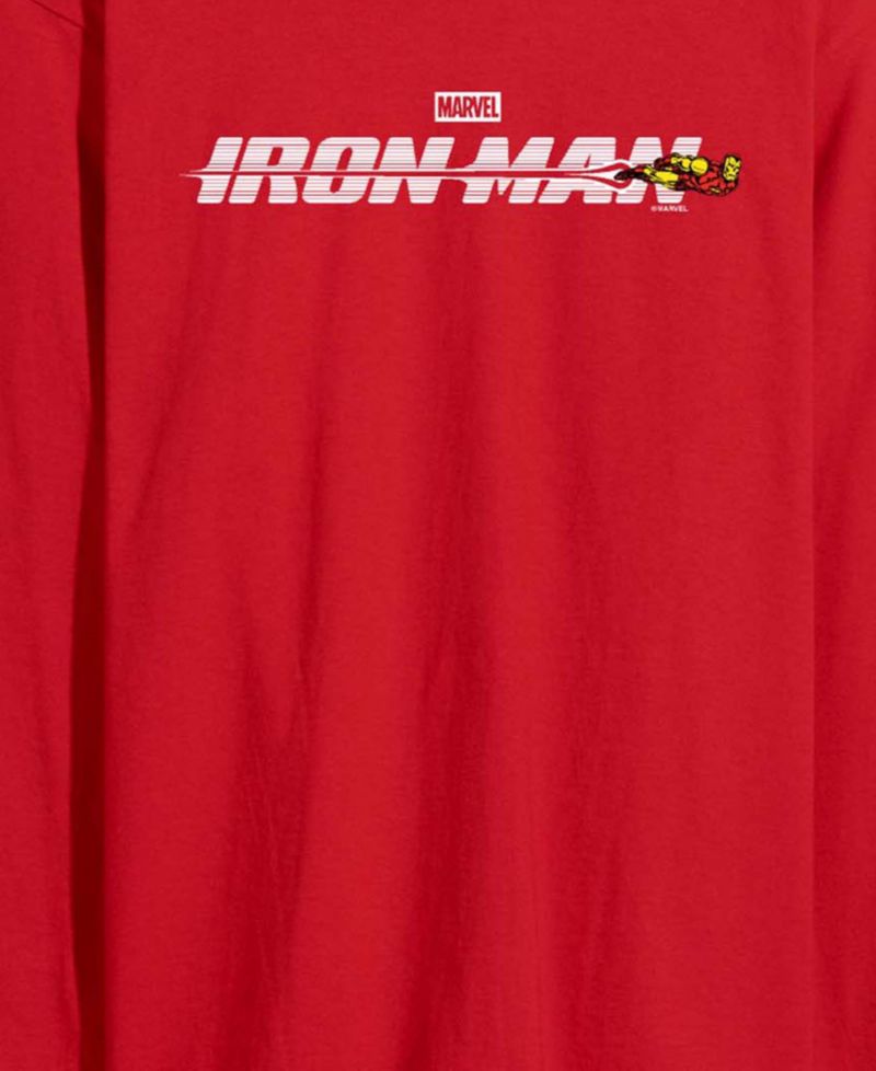 Men's Iron Man Logo Long-Sleeve Graphic T-Shirt