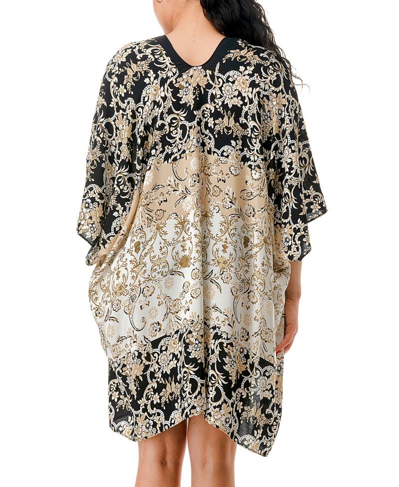 Ombre Floral Kimono Cover-Up