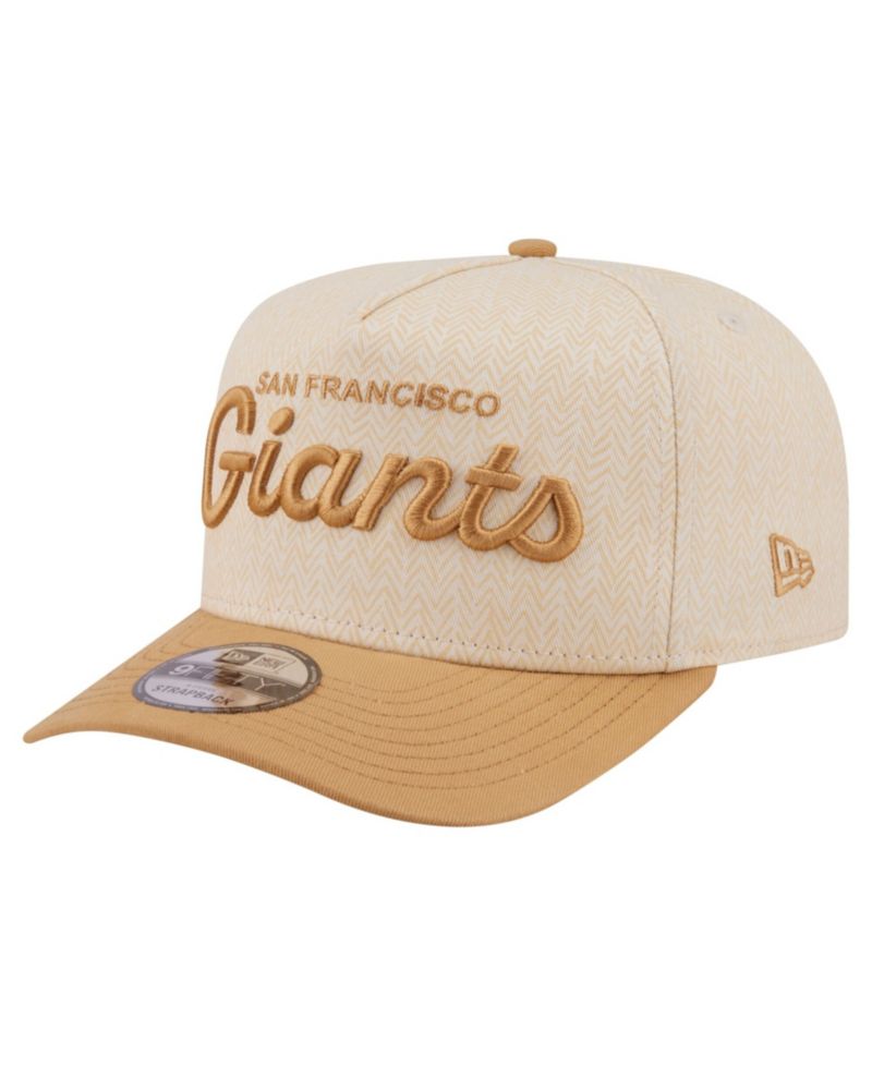 Men's Cream San Francisco Giants Herringbone 9FIFTY A-Frame Snapback Hat
