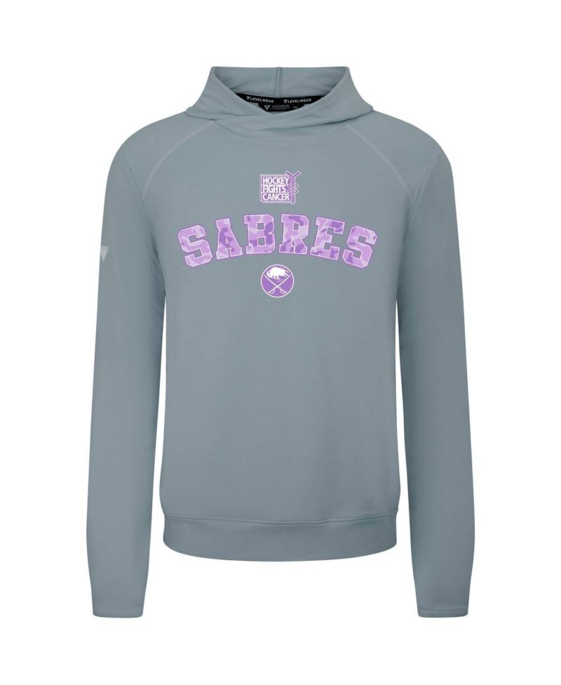 Men's Gray Buffalo Sabres Hockey Fights Cancer Mandate Tri-Blend Hoodie