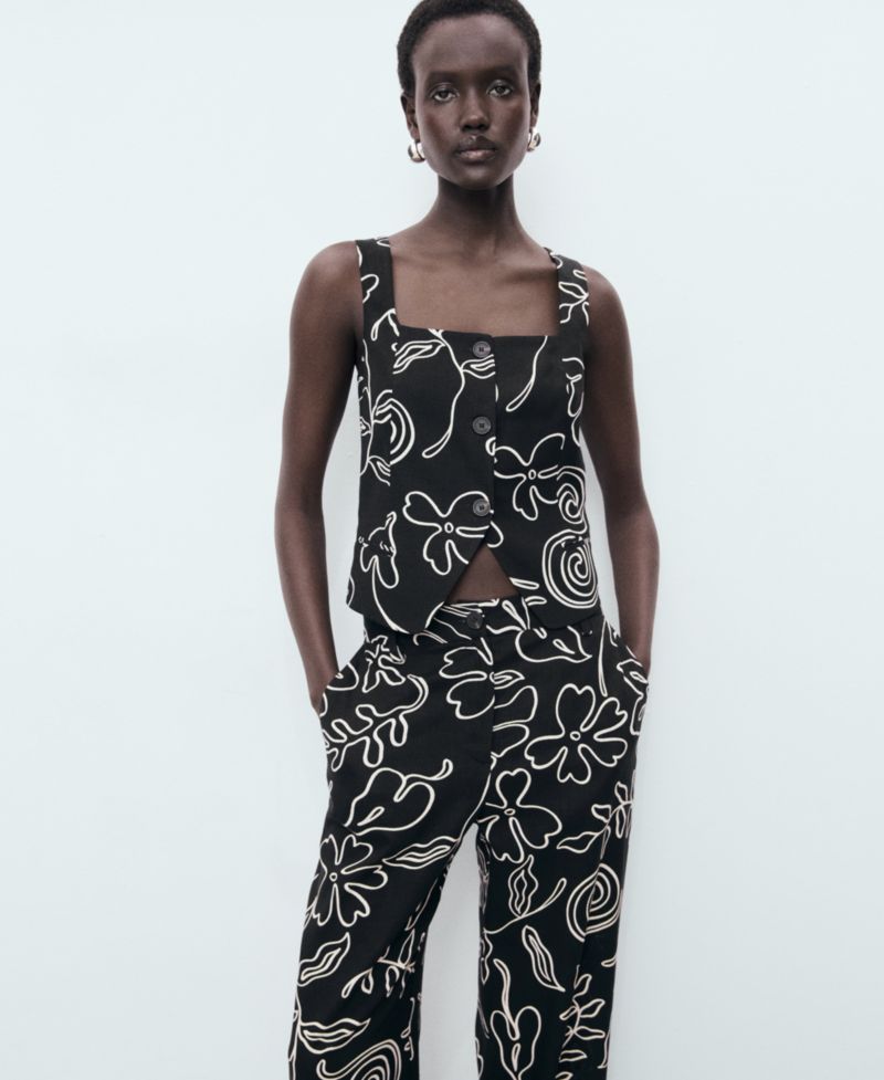 Women's Floral Print Straight Pants