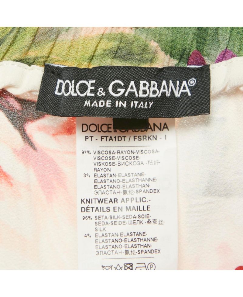 Women's Pre-Owned Dolce and Gabbana Multicolor Floral Print Crepe La Modaandeacute Bellezza Pants