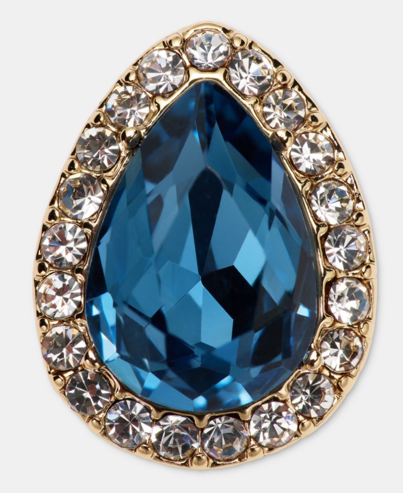 Crystal Pear-Shape Halo Stud Earrings