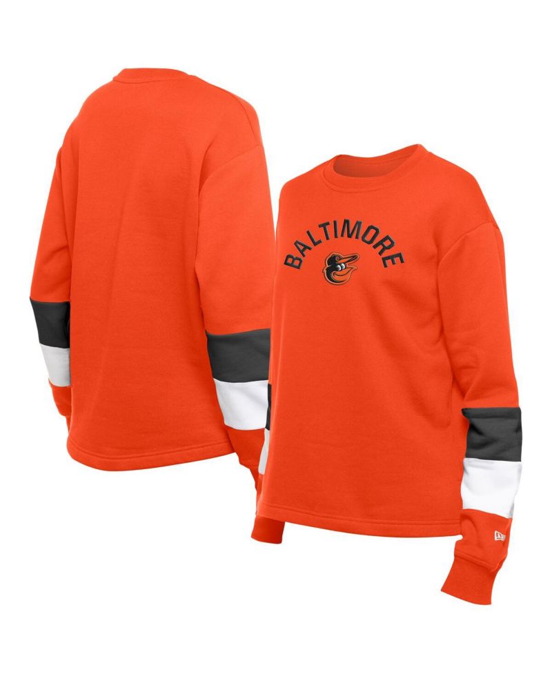 Women's Orange Baltimore Orioles Gameday Crewneck Sweatshirt
