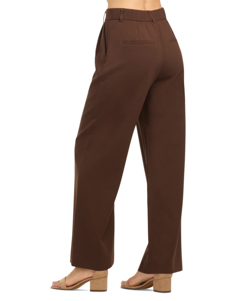 Juniors' Soft-Stretch Pleated Wide-Leg Pants