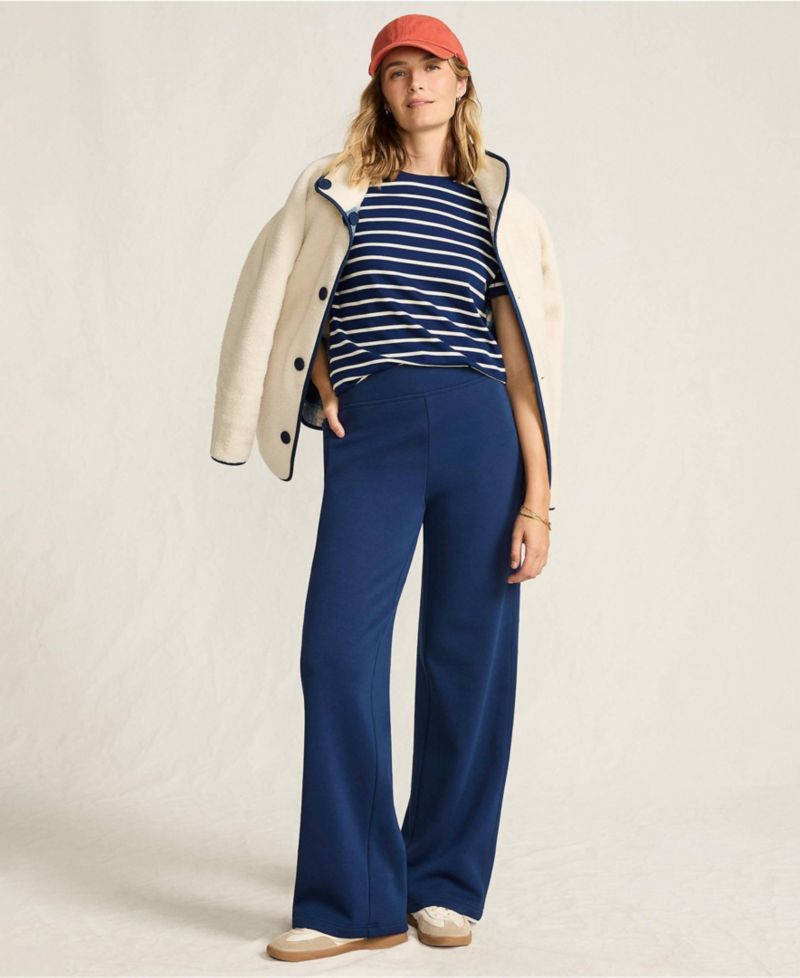 Women's Petite Serious Sweats High Rise Fleece Lined Straight Leg Pants
