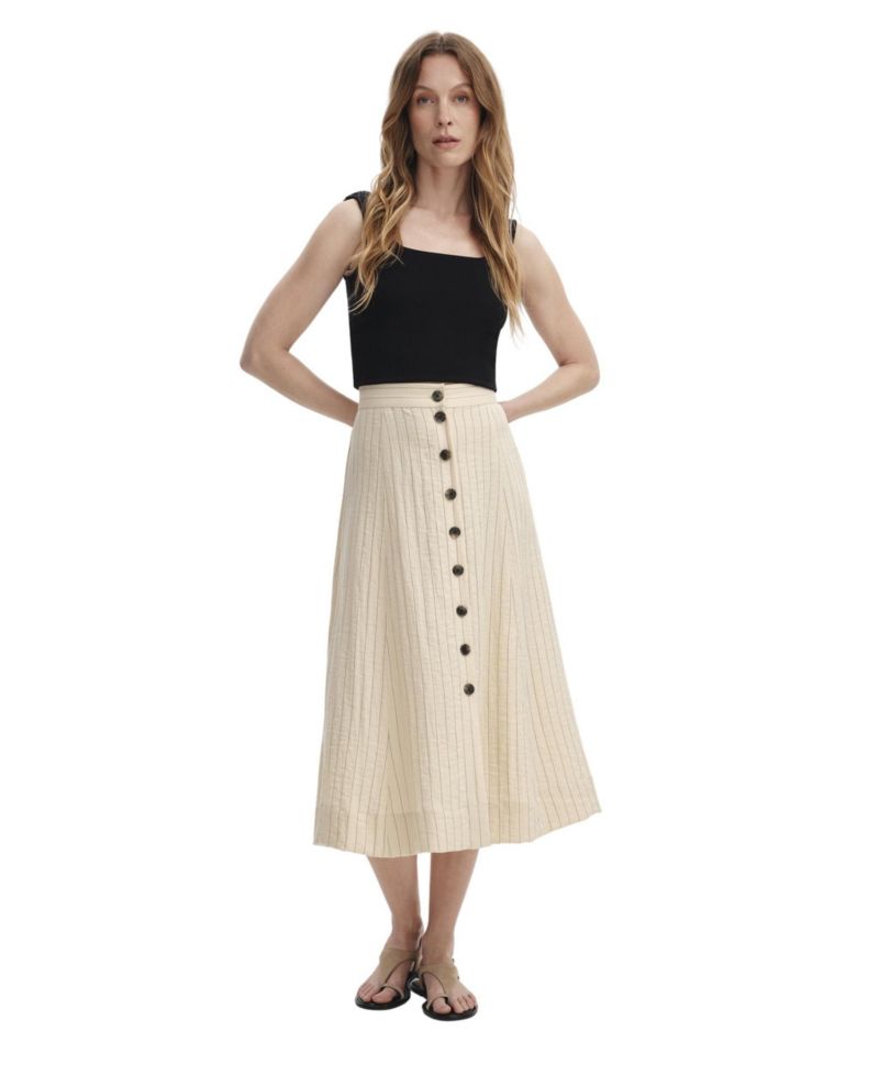 Women's Frances Stripe Midi A-Line Skirt