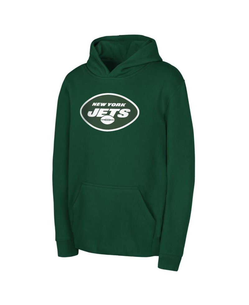 Big Boys and Girls Green New York Jets Team Logo Pullover Hoodie