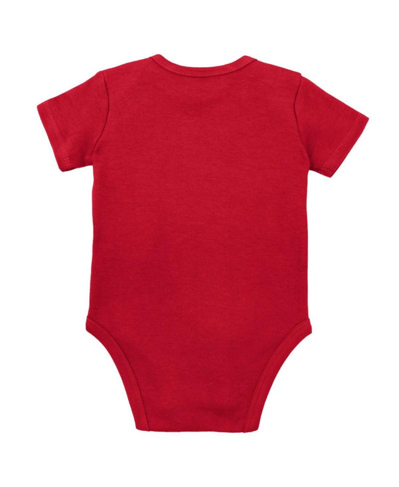 Baby Boys and Girls Scarlet, Heather Gray Nebraska Huskers 3-Pack Bodysuit, Bib and Bootie Set