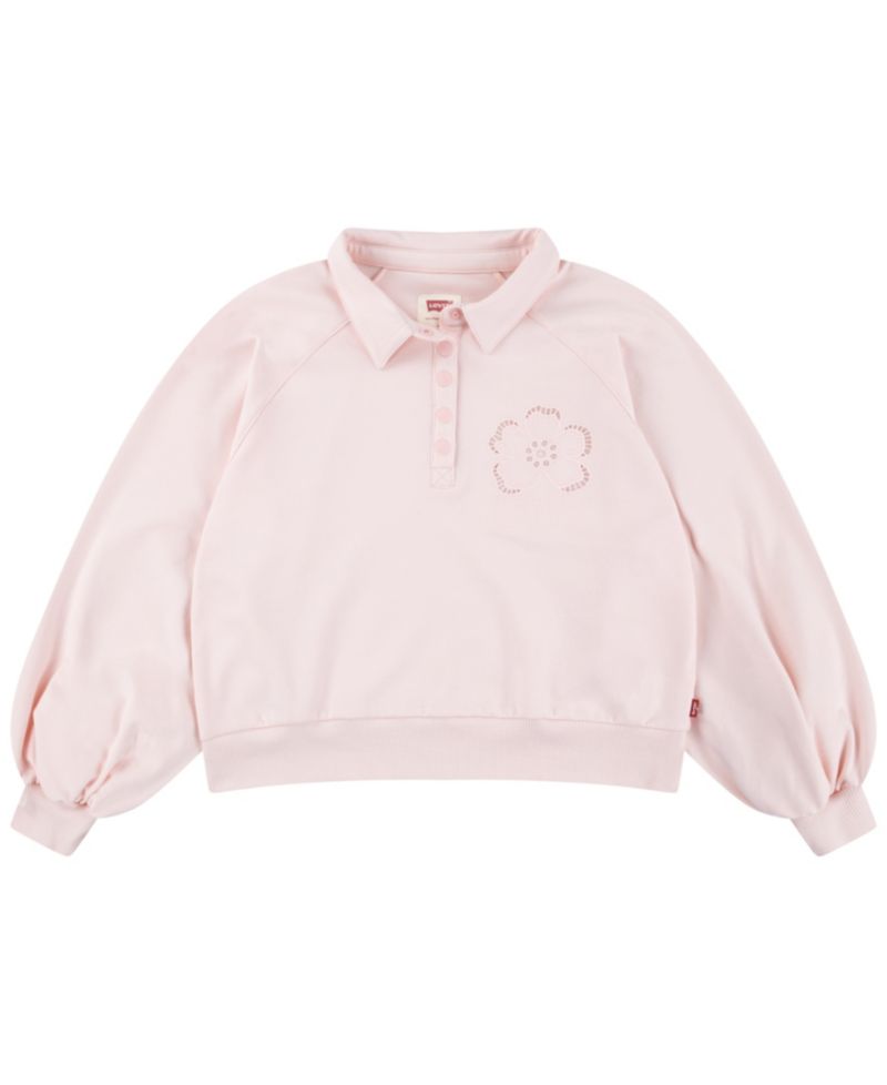 Girls' 7-16 Voluminous Long-Sleeve Shirt Collar Top