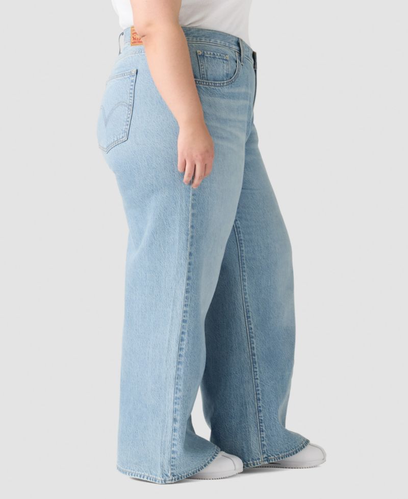 Women's Cinch-Waist Lightweight Baggy Jeans