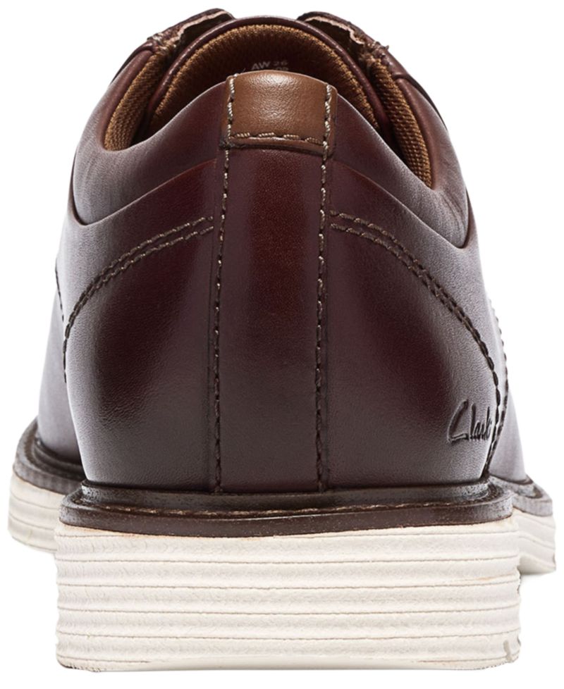 Men's Baystone Plain Leather Almond-Toe Lace-Up Shoes