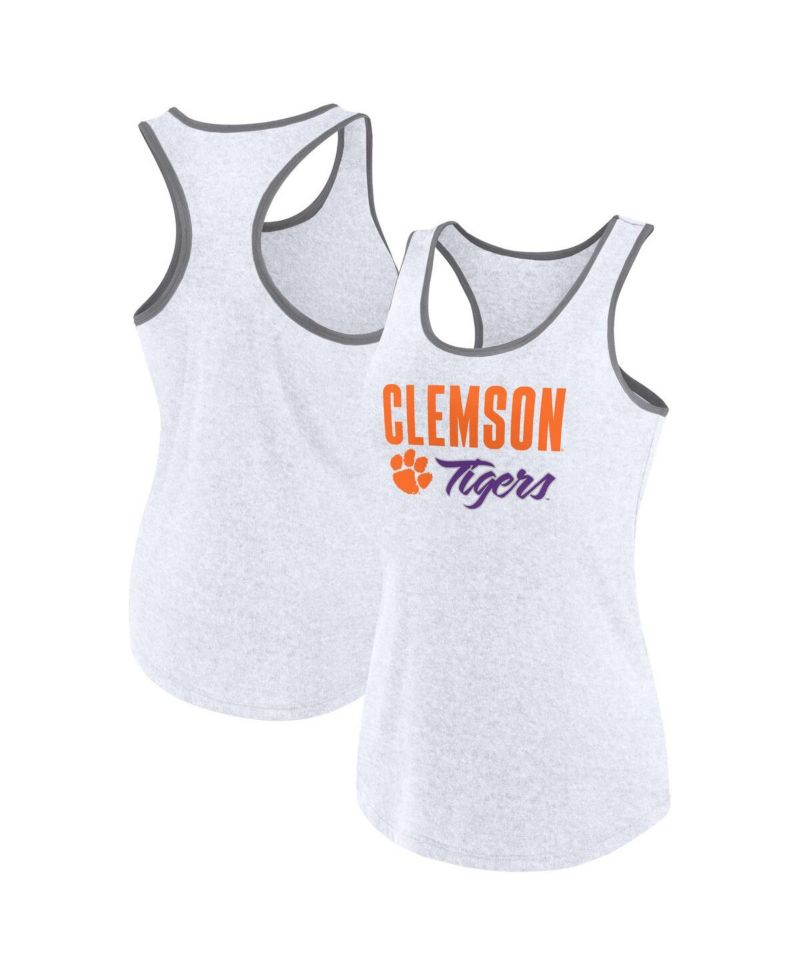 Women's Ash Clemson Tigers Fuel Racerback Tank Top