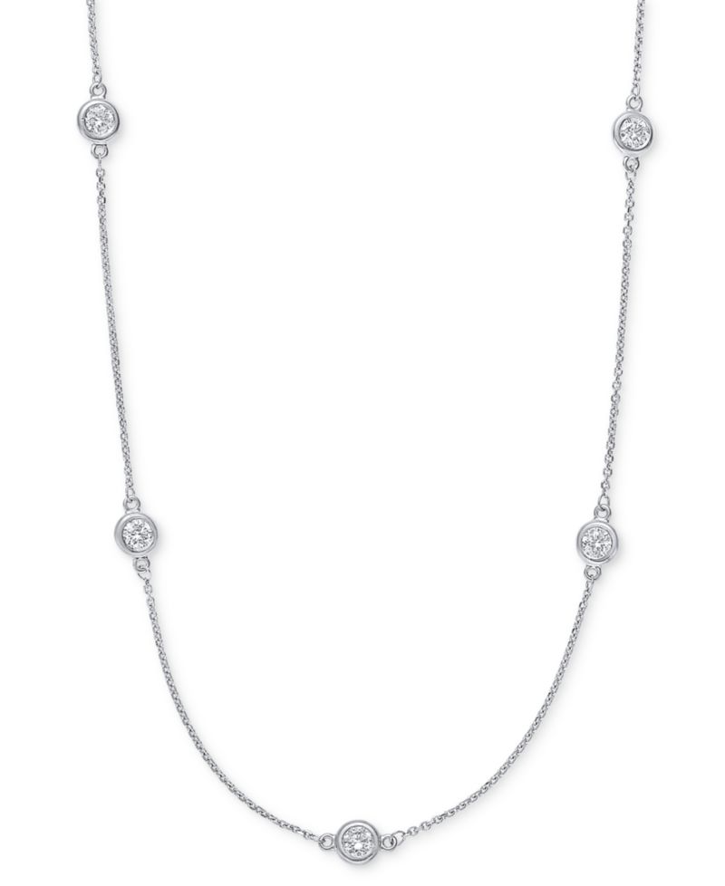 EFFY® Diamond Bezel 20" Statement Necklace (1 ct. t.w.) in 14k White, Yellow or Rose Gold