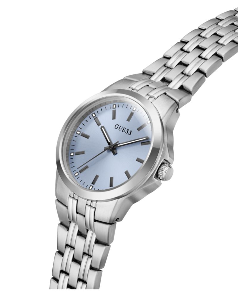 Men's Quartz Silver-Tone Stainless Steel Watch 39mm