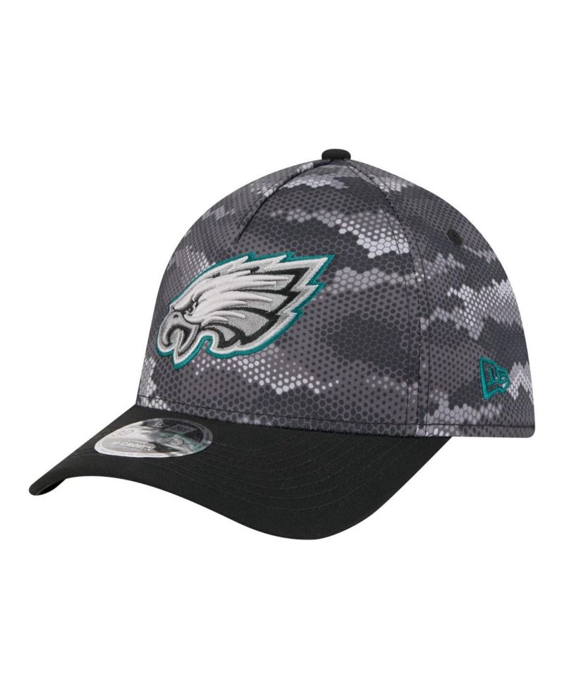 Men's Black Philadelphia Eagles Camo A-Frame 39THIRTY Flex Hat