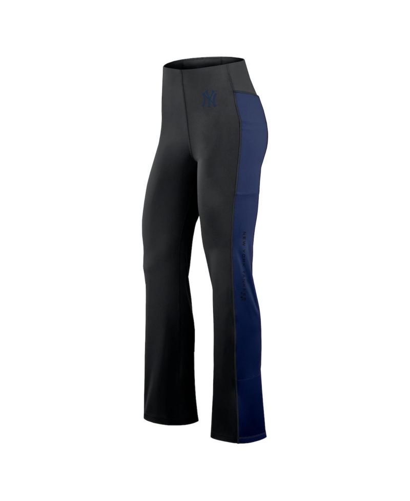 Women's Black New York Yankees Studio Fitted Flared Leggings