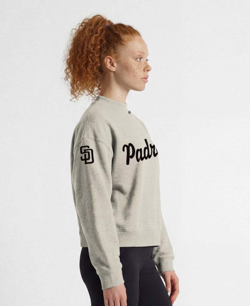Women's San Diego Padres Triumph Tri-Blend Mock Neck Fleece-Lined Sweatshirt