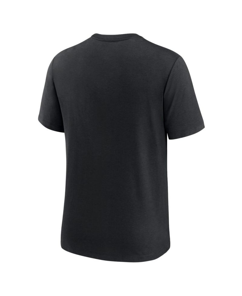 Men's Black New Orleans Saints Rewind Playback Logo Tri-Blend T-shirt