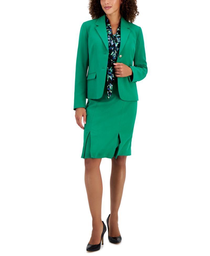 Stretch Crepe Two-Button Classic Blazer